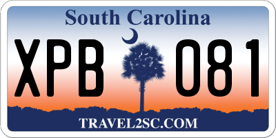 SC license plate XPB081