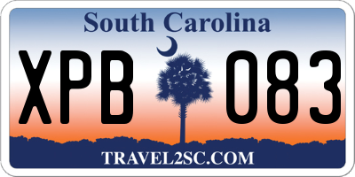 SC license plate XPB083