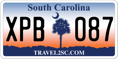 SC license plate XPB087