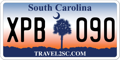 SC license plate XPB090