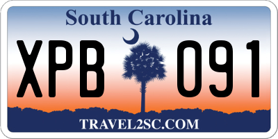 SC license plate XPB091