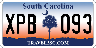SC license plate XPB093