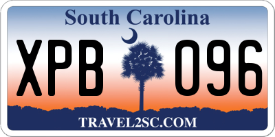 SC license plate XPB096