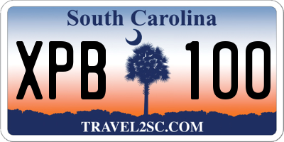 SC license plate XPB100