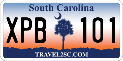 SC license plate XPB101