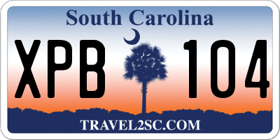 SC license plate XPB104