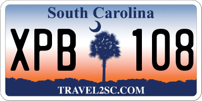 SC license plate XPB108