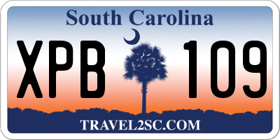 SC license plate XPB109