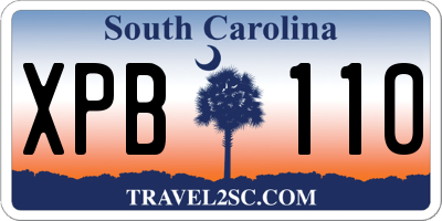 SC license plate XPB110
