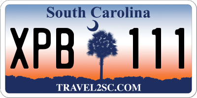 SC license plate XPB111
