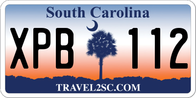 SC license plate XPB112