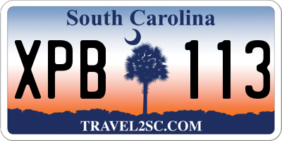 SC license plate XPB113