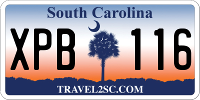 SC license plate XPB116