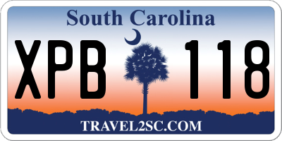 SC license plate XPB118