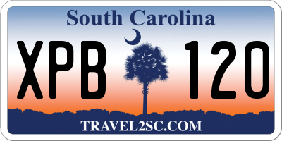 SC license plate XPB120
