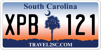 SC license plate XPB121