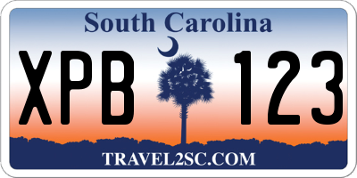 SC license plate XPB123