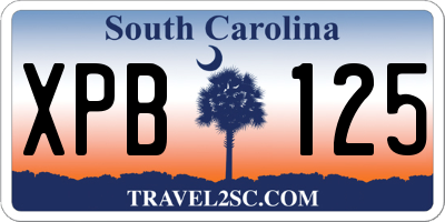 SC license plate XPB125