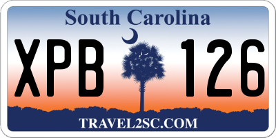 SC license plate XPB126
