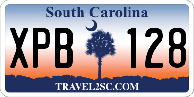 SC license plate XPB128