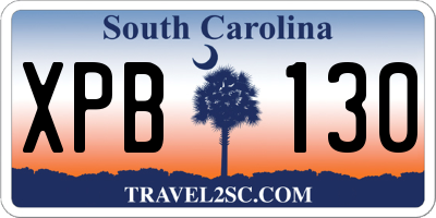 SC license plate XPB130