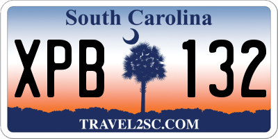 SC license plate XPB132