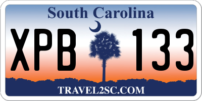 SC license plate XPB133