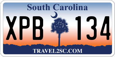 SC license plate XPB134