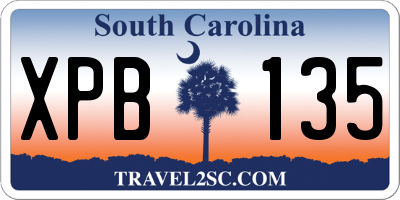 SC license plate XPB135