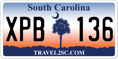 SC license plate XPB136