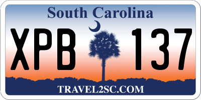 SC license plate XPB137
