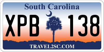 SC license plate XPB138