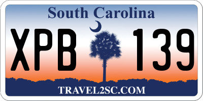 SC license plate XPB139