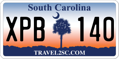 SC license plate XPB140