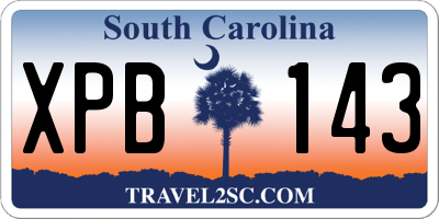 SC license plate XPB143