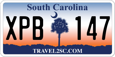 SC license plate XPB147