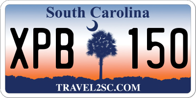 SC license plate XPB150