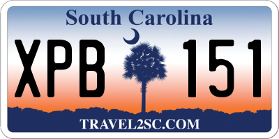 SC license plate XPB151