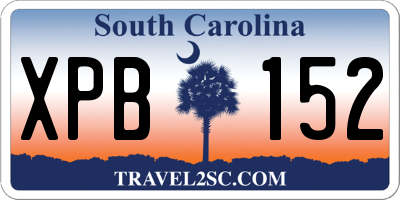 SC license plate XPB152
