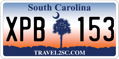 SC license plate XPB153