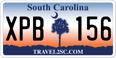 SC license plate XPB156