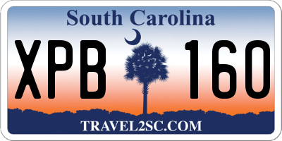 SC license plate XPB160