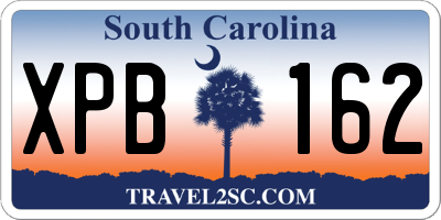 SC license plate XPB162