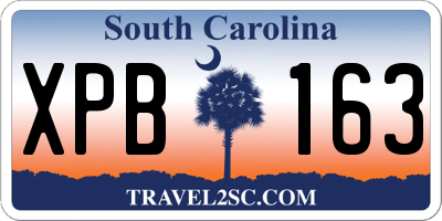 SC license plate XPB163