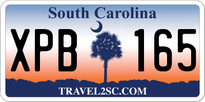SC license plate XPB165