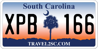 SC license plate XPB166