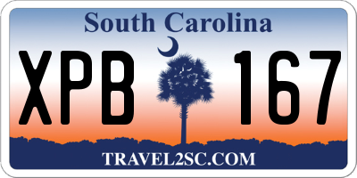 SC license plate XPB167