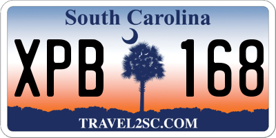 SC license plate XPB168
