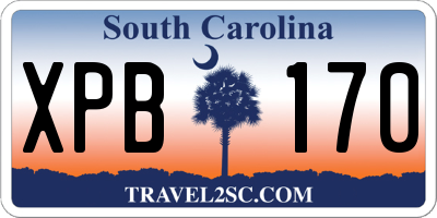 SC license plate XPB170