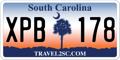 SC license plate XPB178